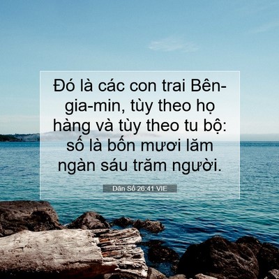 Picture 07 - Dân Số 26:41 VIE - Đó là các con trai Bên-gia-min, tùy theo - Bible Verse Picture