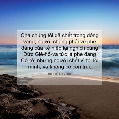 Picture 07 - Dân Số 27:3 VIE - Cha chúng tôi đã chết trong đồng vắng; - Bible Verse Picture