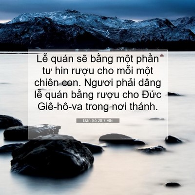 Picture 07 - Dân Số 28:7 VIE - Lễ quán sẽ bằng một phần tư hin - Bible Verse Picture