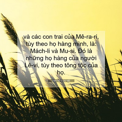 Picture 07 - Dân Số 3:20 VIE - và các con trai của Mê-ra-ri, tùy theo họ - Bible Verse Picture