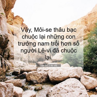 Picture 07 - Dân Số 3:49 VIE - Vậy, Môi-se thâu bạc chuộc lại những - Bible Verse Picture