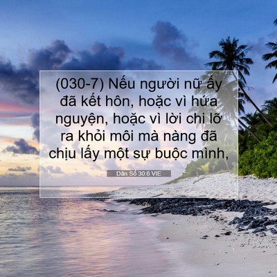 Picture 07 - Dân Số 30:6 VIE - (030-7) Nếu người nữ ấy đã kết hôn, - Bible Verse Picture