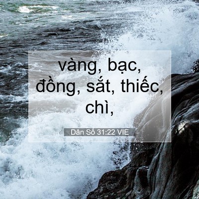 Picture 07 - Dân Số 31:22 VIE - vàng, bạc, đồng, sắt, thiếc, - Bible Verse Picture
