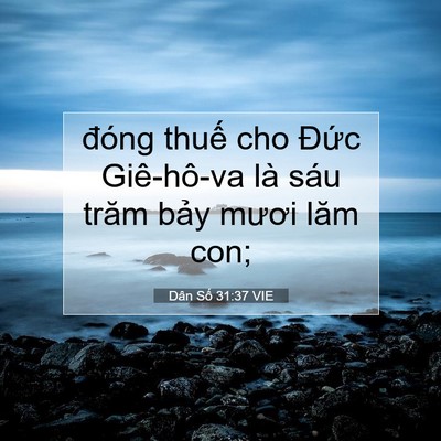 Picture 07 - Dân Số 31:37 VIE - đóng thuế cho Đức Giê-hô-va là sáu - Bible Verse Picture