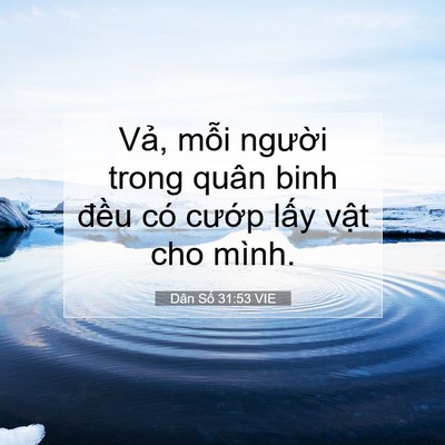 Picture 07 - Dân Số 31:53 VIE - Vả, mỗi người trong quân binh đều có - Bible Verse Picture
