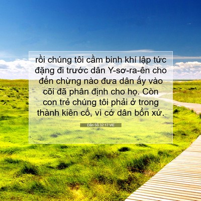 Picture 07 - Dân Số 32:17 VIE - rồi chúng tôi cầm binh khí lập tức - Bible Verse Picture