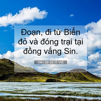 Picture 07 - Dân Số 33:11 VIE - Đoạn, đi từ Biển đỏ và đóng trại - Bible Verse Picture