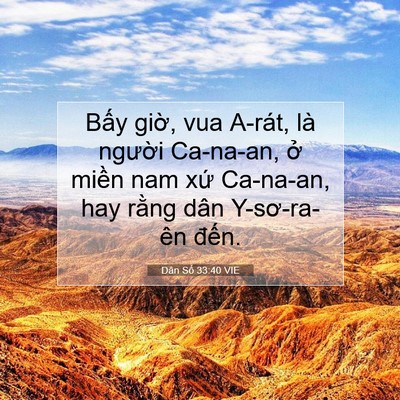 Picture 07 - Dân Số 33:40 VIE - Bấy giờ, vua A-rát, là người Ca-na-an, - Bible Verse Picture
