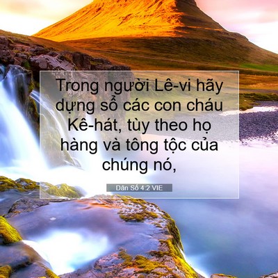 Picture 07 - Dân Số 4:2 VIE - Trong người Lê-vi hãy dựng sổ các con - Bible Verse Picture