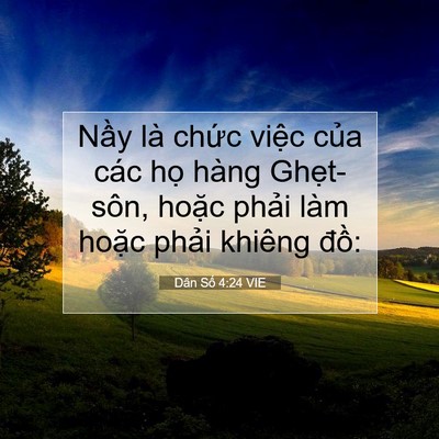 Picture 07 - Dân Số 4:24 VIE - Nầy là chức việc của các họ hàng - Bible Verse Picture