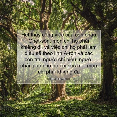 Picture 07 - Dân Số 4:27 VIE - Hết thảy công việc của con cháu - Bible Verse Picture