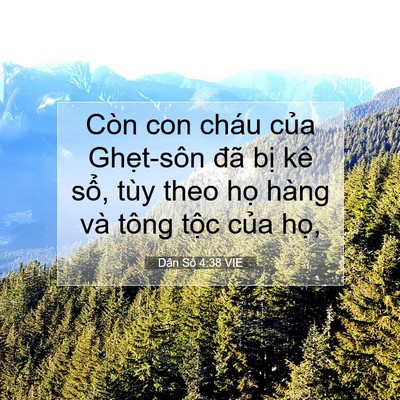 Picture 07 - Dân Số 4:38 VIE - Còn con cháu của Ghẹt-sôn đã bị kê - Bible Verse Picture