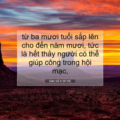 Picture 07 - Dân Số 4:39 VIE - từ ba mươi tuổi sắp lên cho đến năm - Bible Verse Picture