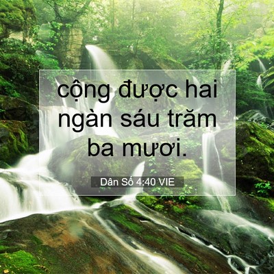 Picture 07 - Dân Số 4:40 VIE - cộng được hai ngàn sáu trăm ba - Bible Verse Picture