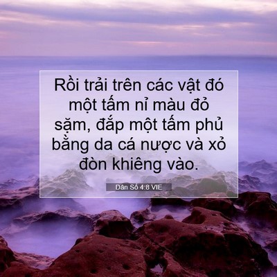Picture 07 - Dân Số 4:8 VIE - Rồi trải trên các vật đó một tấm - Bible Verse Picture