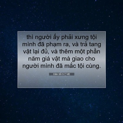 Picture 07 - Dân Số 5:7 VIE - thì người ấy phải xưng tội mình đã - Bible Verse Picture