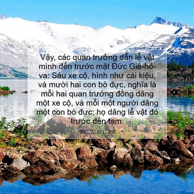 Picture 07 - Dân Số 7:3 VIE - Vậy, các quan trưởng dẫn lễ vật mình - Bible Verse Picture