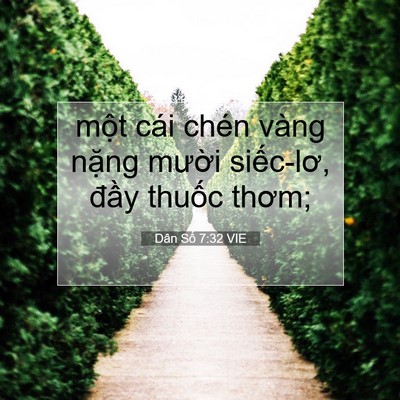 Picture 07 - Dân Số 7:32 VIE - một cái chén vàng nặng mười siếc-lơ, - Bible Verse Picture