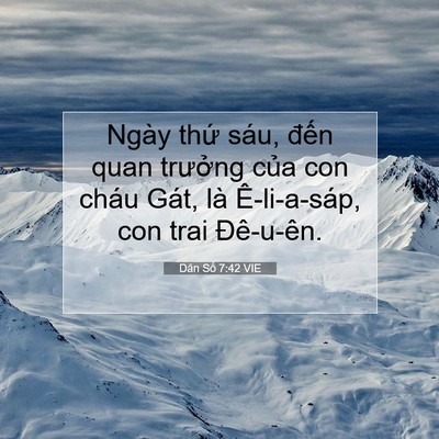Picture 07 - Dân Số 7:42 VIE - Ngày thứ sáu, đến quan trưởng của con - Bible Verse Picture