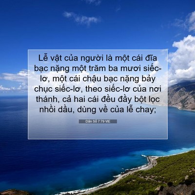 Picture 07 - Dân Số 7:79 VIE - Lễ vật của người là một cái đĩa - Bible Verse Picture