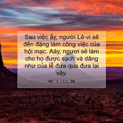 Picture 07 - Dân Số 8:15 VIE - Sau việc ấy, người Lê-vi sẽ đến - Bible Verse Picture