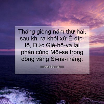 Picture 07 - Dân Số 9:1 VIE - Tháng giêng năm thứ hai, sau khi ra khỏi - Bible Verse Picture