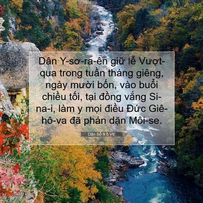 Picture 07 - Dân Số 9:5 VIE - Dân Y-sơ-ra-ên giữ lễ Vượt-qua trong - Bible Verse Picture
