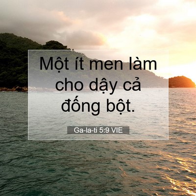 Picture 07 - Ga-la-ti 5:9 VIE - Một ít men làm cho dậy cả đống - Bible Verse Picture