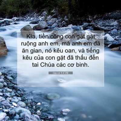 Picture 07 - Gia-cơ 5:4 VIE - Kìa, tiền công con gặt gặt ruộng anh - Bible Verse Picture