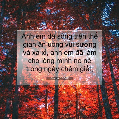Picture 07 - Gia-cơ 5:5 VIE - Anh em đã sống trên thế gian ăn uống - Bible Verse Picture