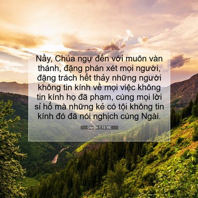 Picture 07 - Giu-đe 1:15 VIE - Nầy, Chúa ngự đến với muôn vàn - Bible Verse Picture