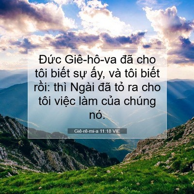 Picture 07 - Giê-rê-mi-a 11:18 VIE - Đức Giê-hô-va đã cho tôi biết sự - Bible Verse Picture
