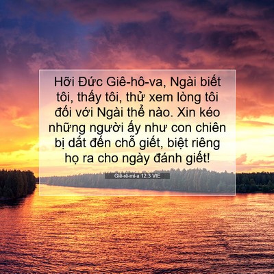 Picture 07 - Giê-rê-mi-a 12:3 VIE - Hỡi Đức Giê-hô-va, Ngài biết tôi, - Bible Verse Picture