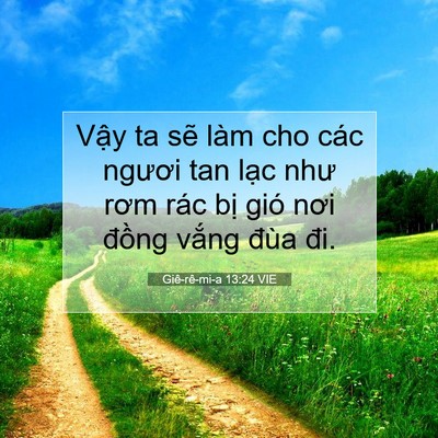 Picture 07 - Giê-rê-mi-a 13:24 VIE - Vậy ta sẽ làm cho các ngươi tan lạc - Bible Verse Picture
