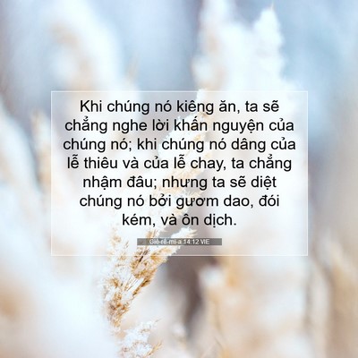 Picture 07 - Giê-rê-mi-a 14:12 VIE - Khi chúng nó kiêng ăn, ta sẽ chẳng nghe - Bible Verse Picture