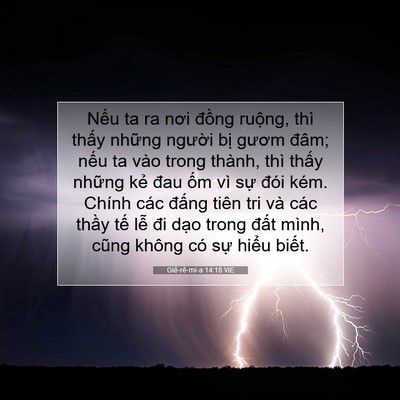 Picture 07 - Giê-rê-mi-a 14:18 VIE - Nếu ta ra nơi đồng ruộng, thì thấy - Bible Verse Picture
