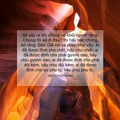 Picture 07 - Giê-rê-mi-a 15:2 VIE - Sẽ xảy ra khi chúng nó khỏi ngươi - Bible Verse Picture