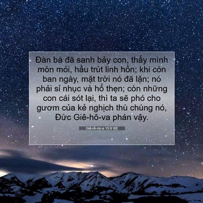 Picture 07 - Giê-rê-mi-a 15:9 VIE - Đàn bà đã sanh bảy con, thấy mình mòn - Bible Verse Picture