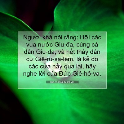 Picture 07 - Giê-rê-mi-a 17:20 VIE - Ngươi khá nói rằng: Hỡi các vua nước - Bible Verse Picture