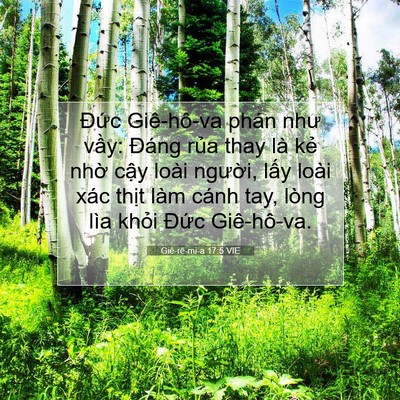 Picture 07 - Giê-rê-mi-a 17:5 VIE - Đức Giê-hô-va phán như vầy: Đáng rủa - Bible Verse Picture