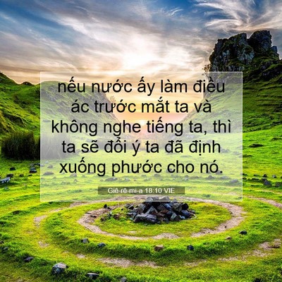 Picture 07 - Giê-rê-mi-a 18:10 VIE - nếu nước ấy làm điều ác trước - Bible Verse Picture