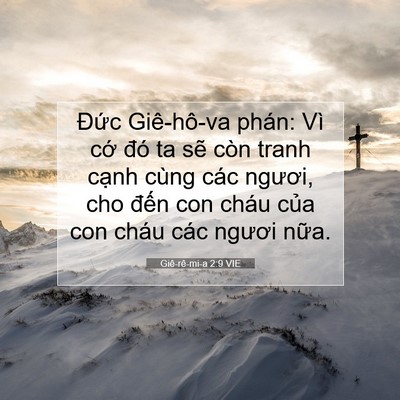 Picture 07 - Giê-rê-mi-a 2:9 VIE - Đức Giê-hô-va phán: Vì cớ đó ta sẽ - Bible Verse Picture