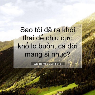 Picture 07 - Giê-rê-mi-a 20:18 VIE - Sao tôi đã ra khỏi thai để chịu cực - Bible Verse Picture