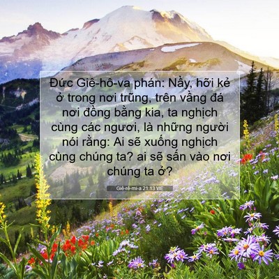 Picture 07 - Giê-rê-mi-a 21:13 VIE - Đức Giê-hô-va phán: Nầy, hỡi kẻ ở - Bible Verse Picture