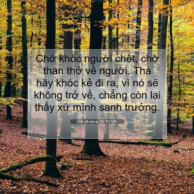 Picture 07 - Giê-rê-mi-a 22:10 VIE - Chớ khóc người chết, chớ than thở - Bible Verse Picture