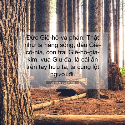 Picture 07 - Giê-rê-mi-a 22:24 VIE - Đức Giê-hô-va phán: Thật như ta hằng - Bible Verse Picture
