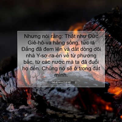 Picture 07 - Giê-rê-mi-a 23:8 VIE - Nhưng nói rằng: Thật như Đức - Bible Verse Picture