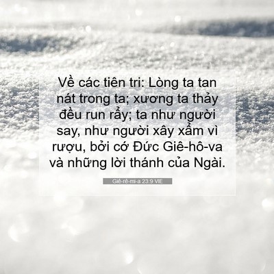 Picture 07 - Giê-rê-mi-a 23:9 VIE - Về các tiên tri: Lòng ta tan nát trong ta; - Bible Verse Picture