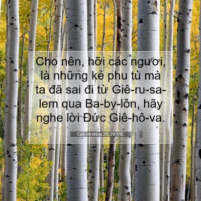 Picture 07 - Giê-rê-mi-a 29:20 VIE - Cho nên, hỡi các ngươi, là những kẻ - Bible Verse Picture
