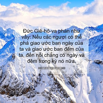 Picture 07 - Giê-rê-mi-a 33:20 VIE - Đức Giê-hô-va phán như vầy: Nếu các - Bible Verse Picture